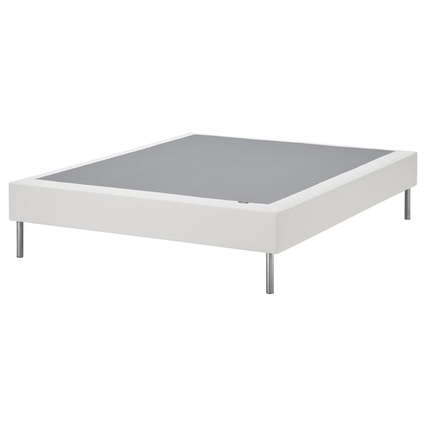LYNGÖR slatted mattress base with legs, white, 140x200 cm