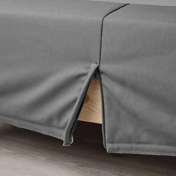 LYNGÖR - Base for slatted mattress/legs, dark grey,160x200 cm