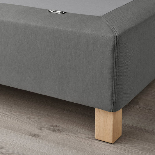 LYNGÖR slatted mattress base with legs, dark grey, 140x200 cm