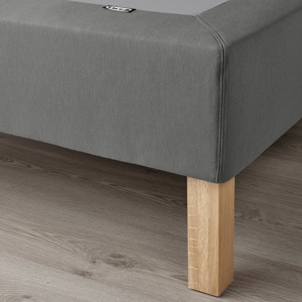 LYNGÖR - Base for slatted mattress/legs, dark grey,90x200 cm