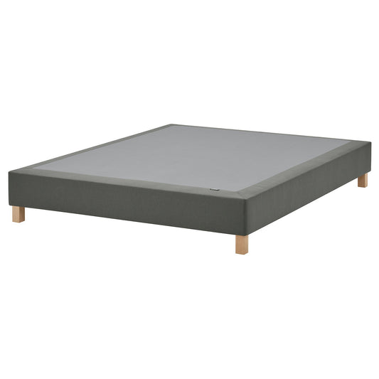 LYNGÖR slatted mattress base with legs, dark grey, 140x200 cm