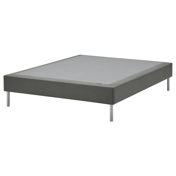 LYNGÖR slatted mattress base with legs, dark grey, 140x200 cm
