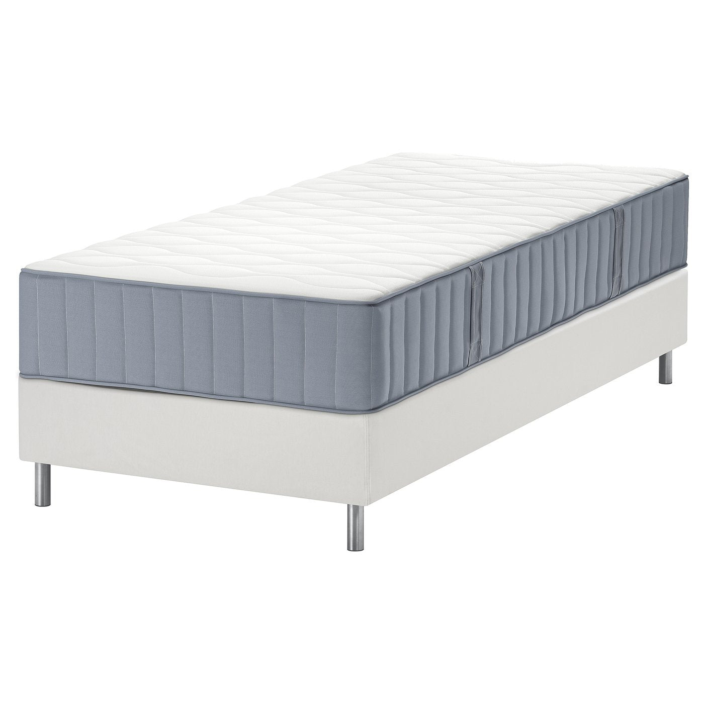 LYNGÖR divan bed, Vågstranda extra firm/light blue white, 200x90 cm
