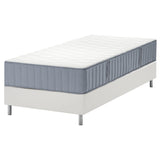 LYNGÖR divan bed, Vågstranda extra firm/light blue white, 90x200 cm