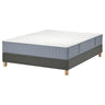 LYNGÖR divan bed, Vågstranda extra firm/light blue dark grey, 140x200 cm
