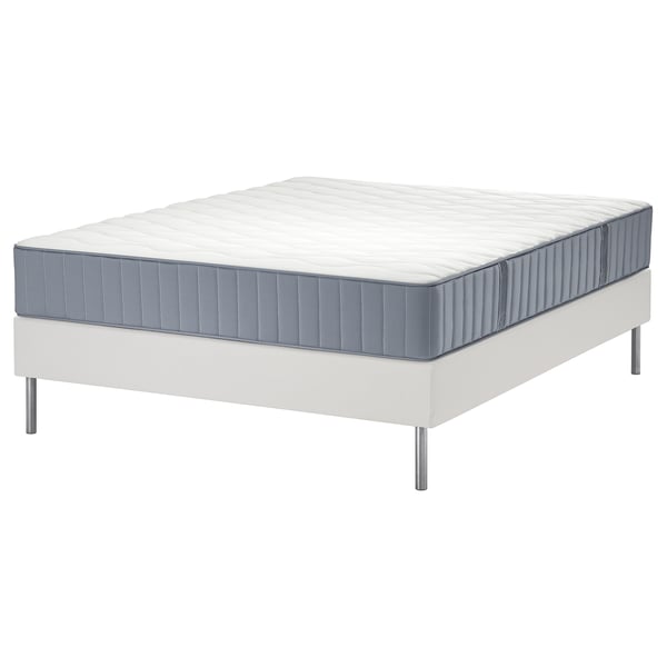 LYNGÖR divan bed, Vågstranda firm/light blue white, 140x200 cm