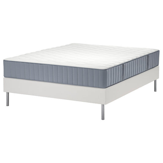 LYNGÖR divan bed, Vågstranda firm/light blue white, 140x200 cm