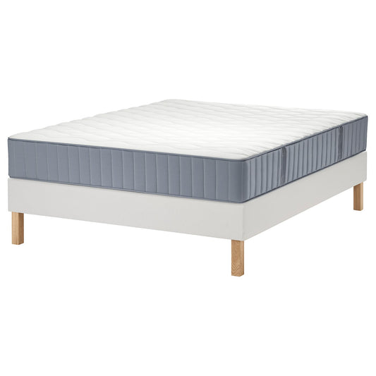 LYNGÖR divan bed, Vågstranda firm/light blue white, 140x200 cm