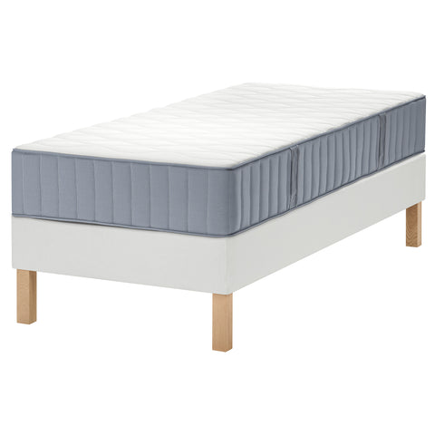 LYNGÖR divan bed, Vågstranda firm/light blue white, 90x200 cm