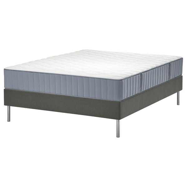 LYNGÖR divan bed, Vågstranda firm/light blue dark grey, 140x200 cm
