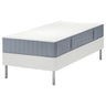 LYNGÖR divan bed, Valevåg extra firm/light blue white, 90x200 cm
