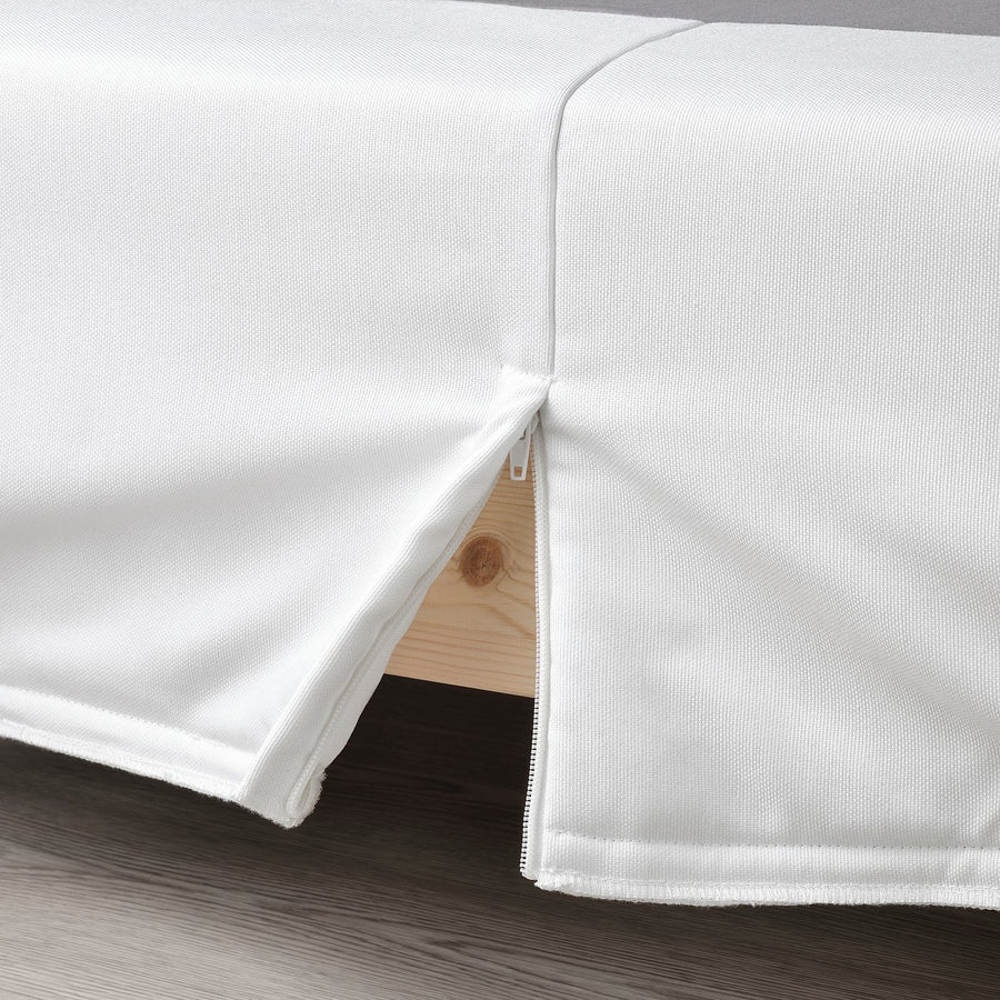 LYNGÖR divan bed, Valevåg firm/light blue white, 90x200 cm