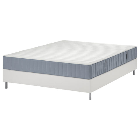 LYNGÖR divan bed, Valevåg firm/light blue white, 200x160 cm