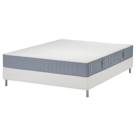 LYNGÖR divan bed, Valevåg firm/light blue white, 160x200 cm