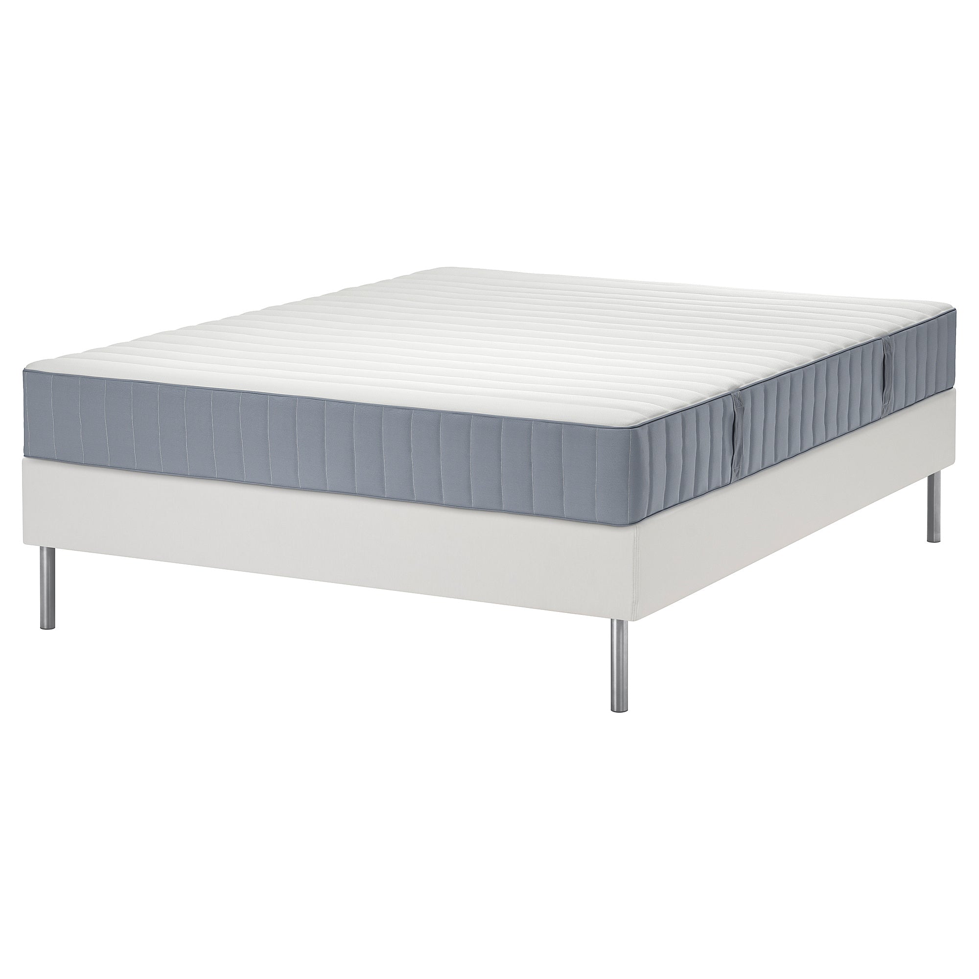 LYNGÖR divan bed, Valevåg firm/light blue white, 160x200 cm