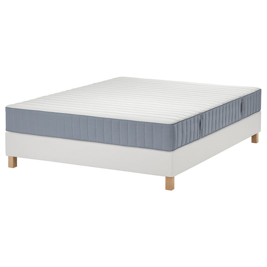 LYNGÖR divan bed, Valevåg firm/light blue white, 160x200 cm