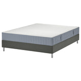 LYNGÖR divan bed, Valevåg firm/light blue dark grey, 160x200 cm