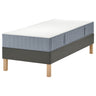 LYNGÖR divan bed, Valevåg firm/light blue dark grey, 90x200 cm