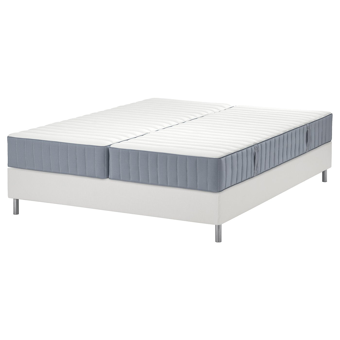 LYNGÖR divan bed, Valevåg firm/extra firm/light blue white, 200x160 cm