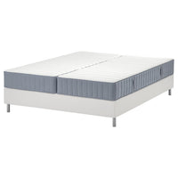 LYNGÖR divan bed, Valevåg firm/extra firm/light blue white, 160x200 cm