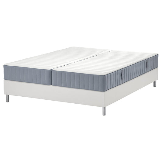 LYNGÖR divan bed, Valevåg firm/extra firm/light blue white, 200x160 cm