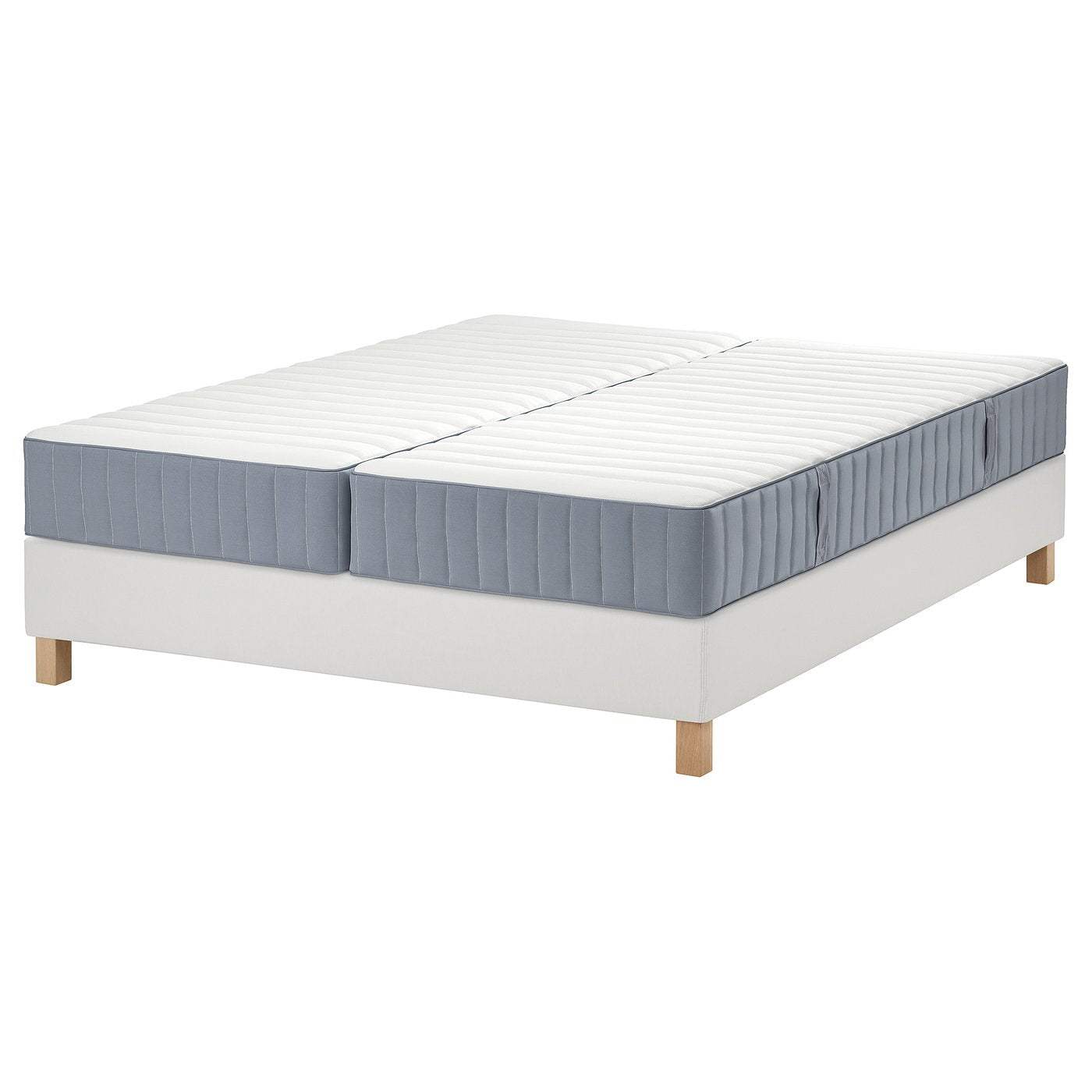LYNGÖR divan bed, Valevåg firm/extra firm/light blue white, 200x160 cm