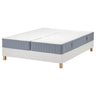 LYNGÖR divan bed, Valevåg firm/extra firm/light blue white, 160x200 cm