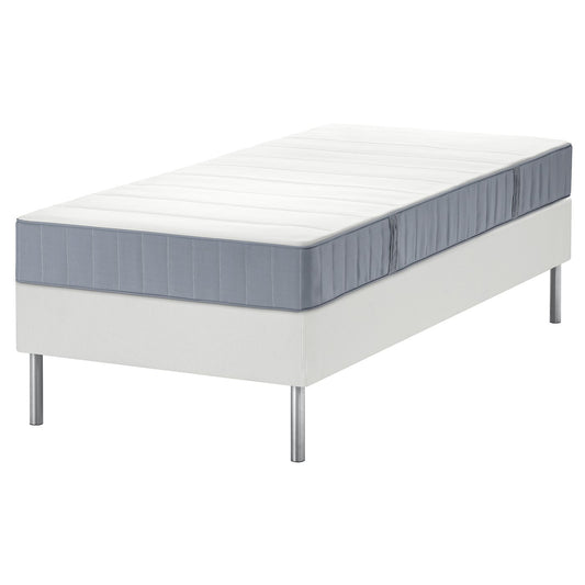 LYNGÖR divan bed, Vesteröy extra firm/light blue white, 90x200 cm