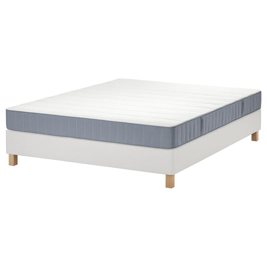 LYNGÖR divan bed, Vesteröy extra firm/light blue white, 160x200 cm