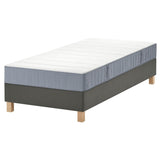 LYNGÖR divan bed, Vesteröy extra firm/light blue dark grey, 90x200 cm