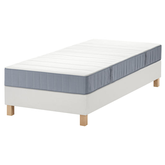 LYNGÖR divan bed, Vesteröy firm/light blue white, 90x200 cm