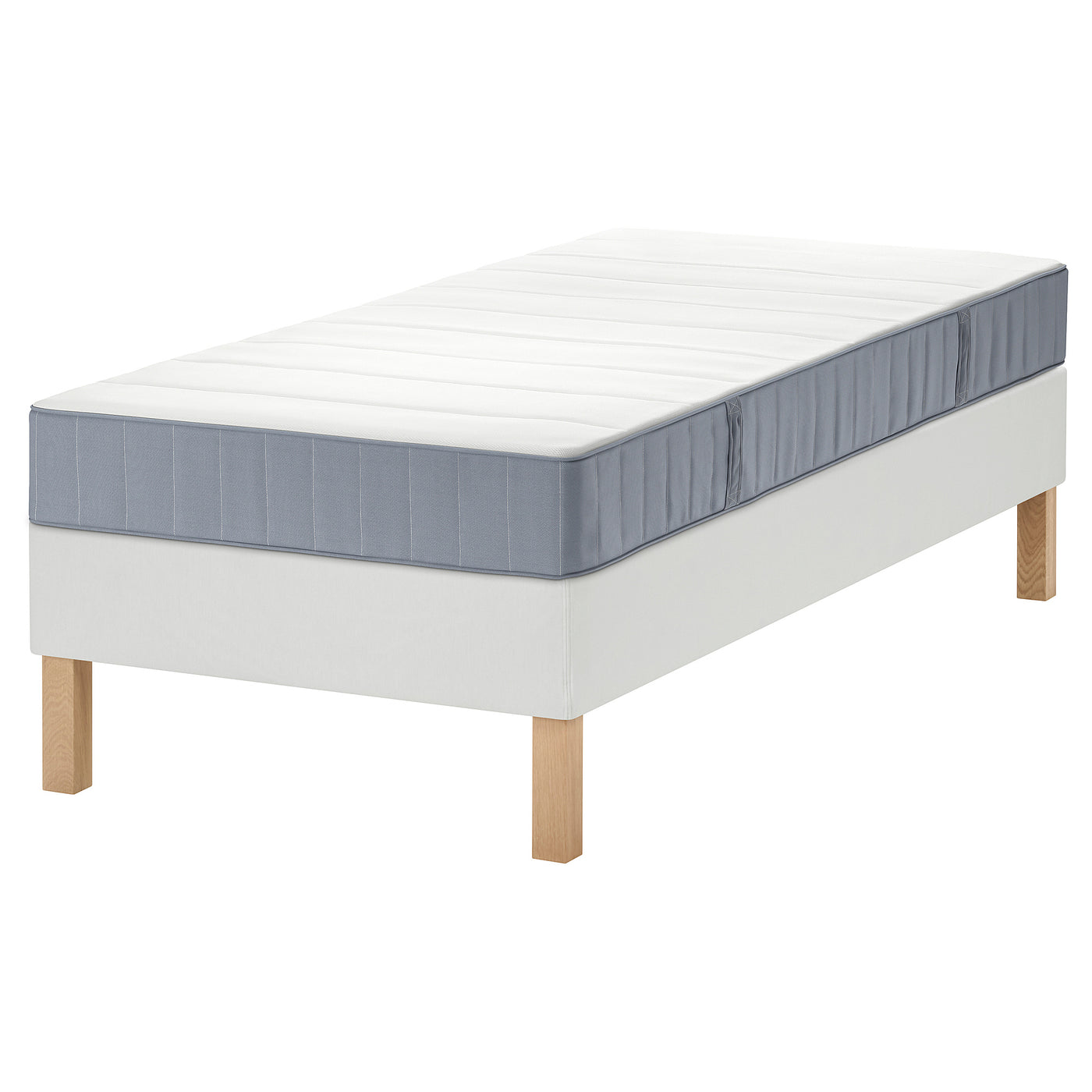 LYNGÖR divan bed, Vesteröy firm/light blue white, 90x200 cm