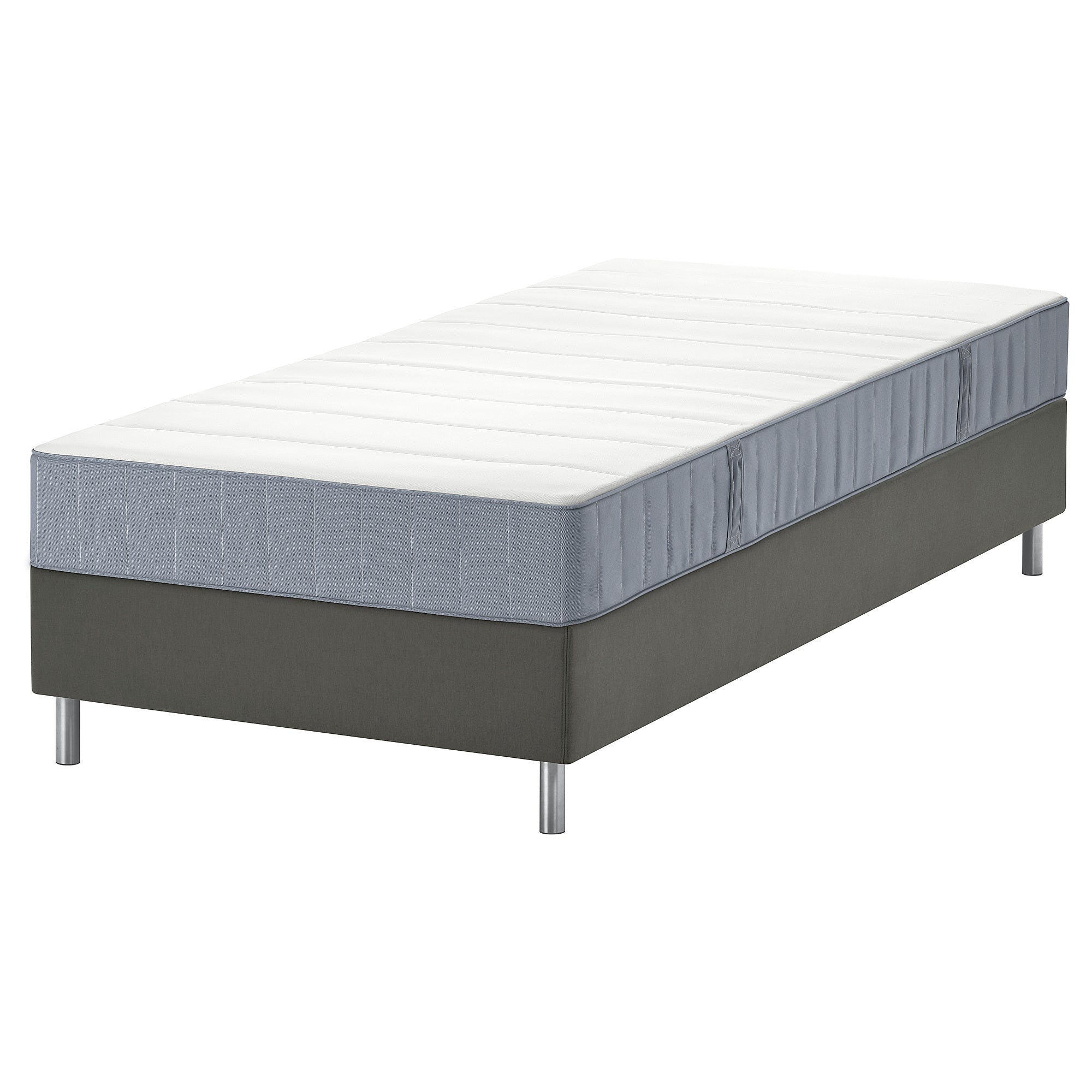 LYNGÖR divan bed, Vesteröy firm/light blue dark grey, 90x200 cm