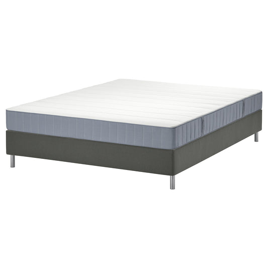 LYNGÖR divan bed, Vesteröy firm/light blue dark grey, 160x200 cm