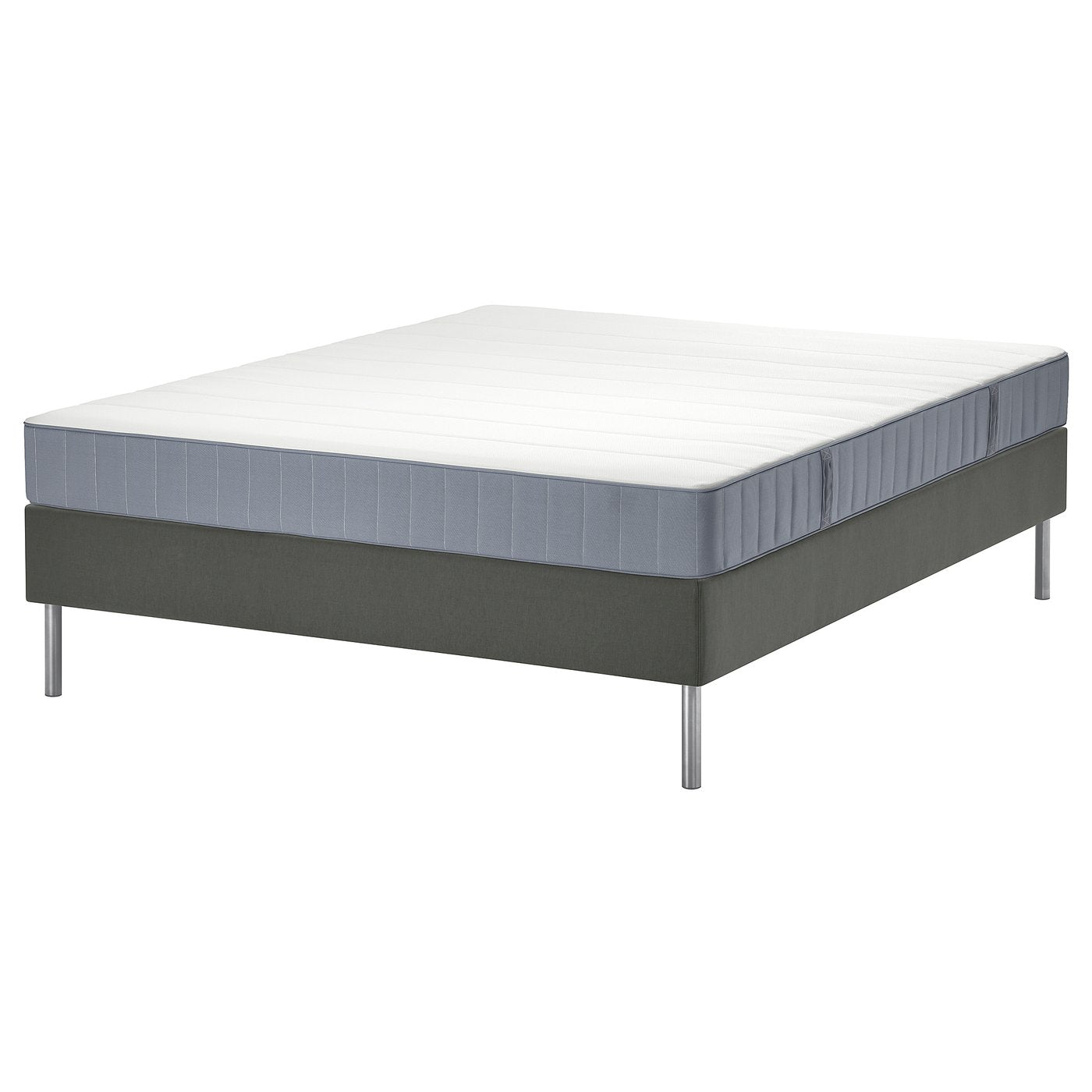 LYNGÖR divan bed, Vesteröy firm/light blue dark grey, 160x200 cm
