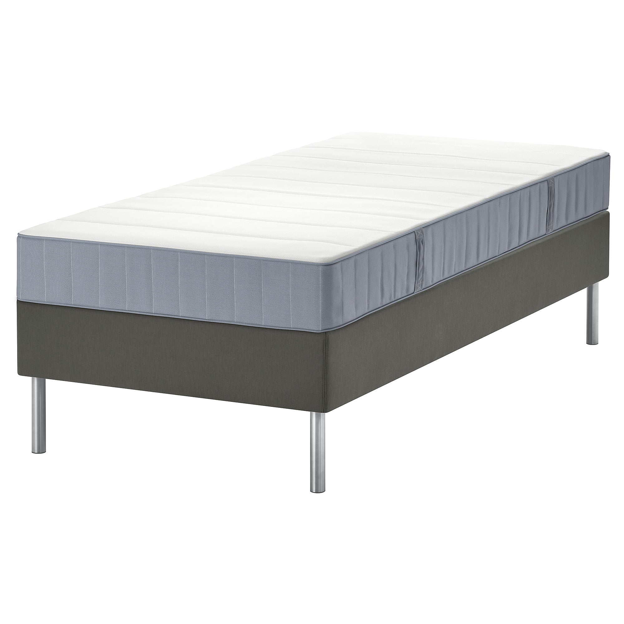 LYNGÖR divan bed, Vesteröy firm/light blue dark grey, 90x200 cm