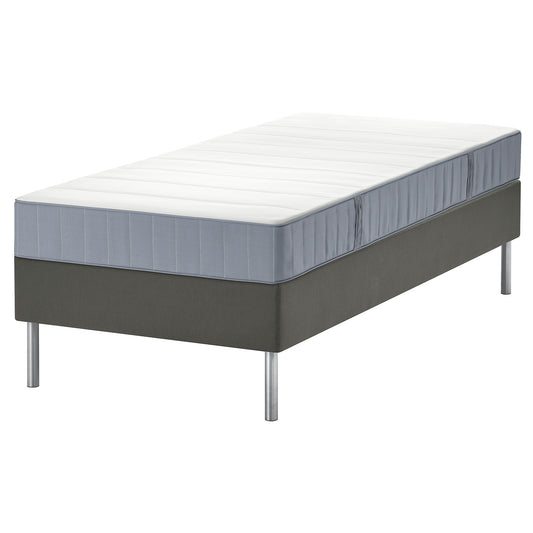 LYNGÖR divan bed, Vesteröy firm/light blue dark grey, 90x200 cm