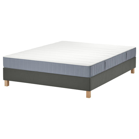 LYNGÖR divan bed, Vesteröy firm/light blue dark grey, 160x200 cm