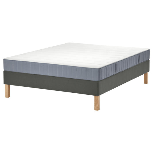 LYNGÖR divan bed, Vesteröy firm/light blue dark grey, 140x200 cm