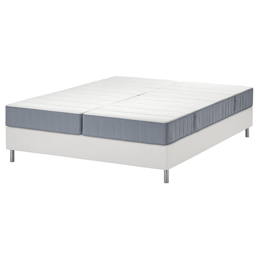 LYNGÖR divan bed, Vesteröy firm/extra firm/light blue white, 200x160 cm