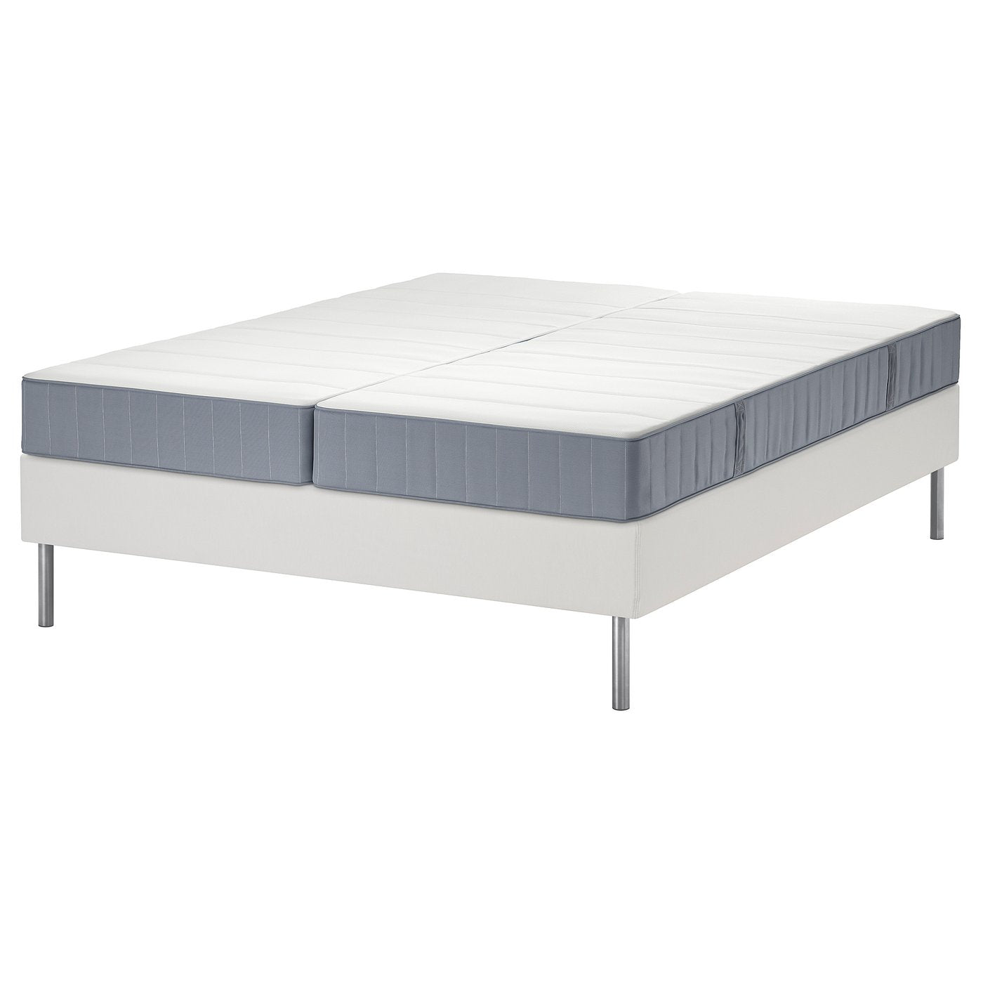LYNGÖR divan bed, Vesteröy firm/extra firm/light blue white, 200x160 cm