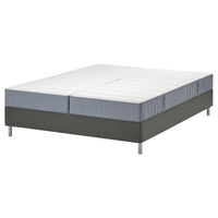 LYNGÖR divan bed, Vesteröy firm/extra firm/light blue dark grey, 160x200 cm