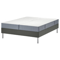 LYNGÖR divan bed, Vesteröy firm/extra firm/light blue dark grey, 160x200 cm
