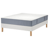 LYNGÖR divan bed, Vågstranda extra firm/light blue white, 140x200 cm
