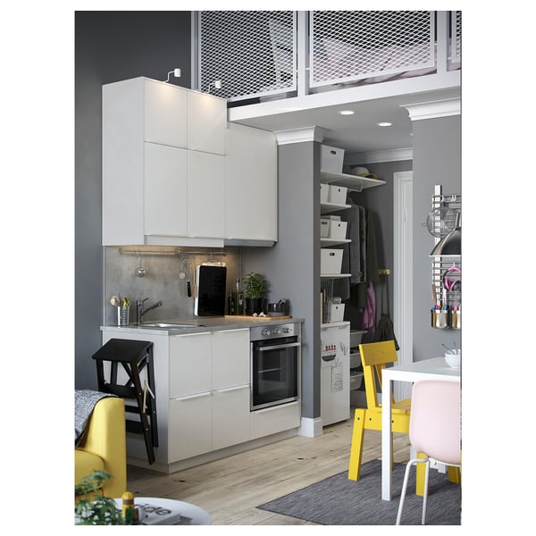LYSEKIL wall panel, double sided white/light grey concrete effect, 119.6x55 cm