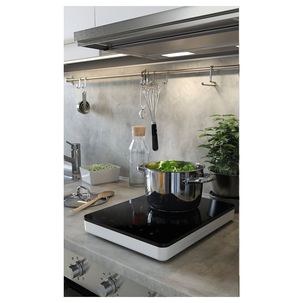 LYSEKIL - Wall panel, double sided white/light grey concrete effect, 119.6x55 cm