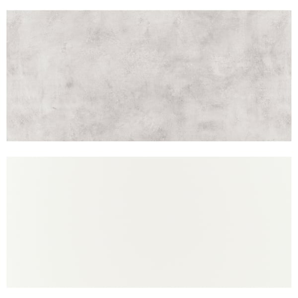 LYSEKIL wall panel, double sided white/light grey concrete effect, 119.6x55 cm