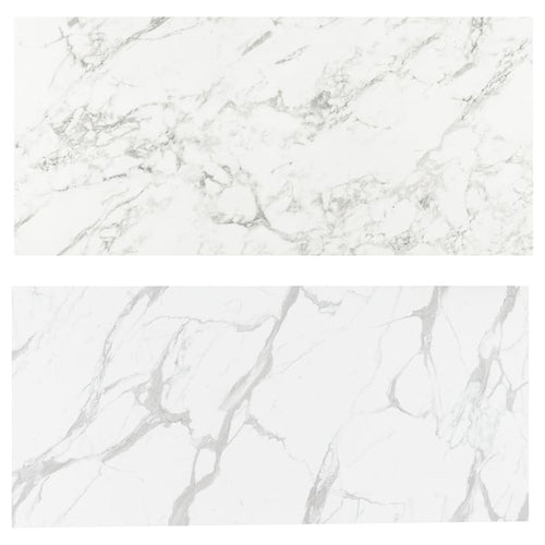 LYSEKIL - Wall cladding, double-sided marble effect white/marble effect white, 119.6x55 cm - Width: 119.6 cmHeight: 55 cmThickness: 0.2 cmArea: 0.65 m²Quantity/package: 1 pieces