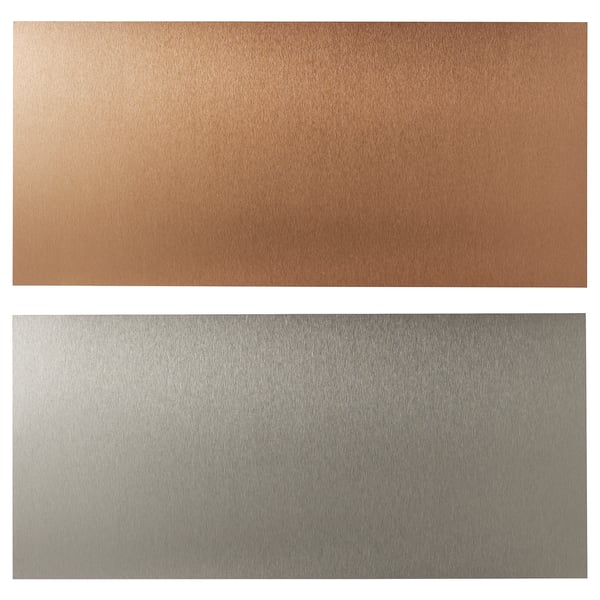LYSEKIL wall panel, double sided brushed copper effect/stainless steel, 119.6x55 cm