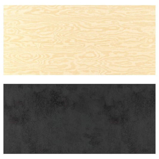 LYSEKIL - Wall covering, double-sided black/plywood effect, 119.6x55 cm.
